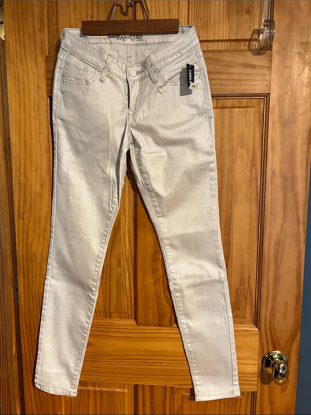 Old Navy Rock Star Metallic Skinny Jeans size 4